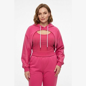 Hoodie personnalisé 420 g/m² en coton et polyester molletonné, coupe courte pour marques streetwear, manches ajustées - Product Image 5