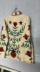 เสื้อแจ็คเก็ตซูซานี โบโฮ ลายดอกไม้ปัก คอจีน แขนยาว ทรงหลวม ผ้าลินิน ระบายอากาศได้ดี เหมาะสำหรับฤดูใบไม้ผลิ งานแฮนด์เมด - Product Image 4