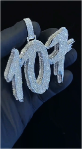 Collier pendentif personnalisé en argent sterling 925 plaqué or avec diamant Moissanite VVS D, chaîne tendance Hip Hop, lettre de nom personnalisée - Product Image 3