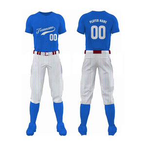 Uniforme de Béisbol Personalizado para Hombre, Blanco y Azul Marino, Nombre del Equipo, Número 00, Manga Corta, Transpirable, Poliéster, para Todas las Temporadas - Product Image 2