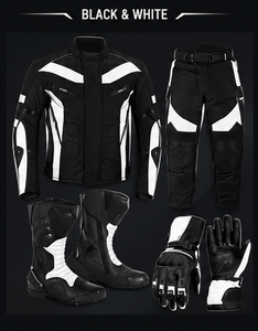 Black Blue Motorcycle Riding Suit Full Set Jacket <b>Pants</b> <b>Boots</b> Gloves Men Waterproof All Seasons Protection Gear - Product Image 4