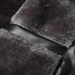 Chaqueta de cuero sintético para hombre, chaqueta de motociclista tipo bomber con forro polar y capucha - Product Image 5