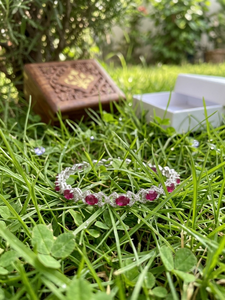 Colour Mountain <b>Ruby</b> Tennis <b>Bracelet</b> 7.5 Inch Natural <b>Ruby</b> 925 Sterling Silver White Gold Plated Luxury Fine Jewelry for Party - Product Image 2