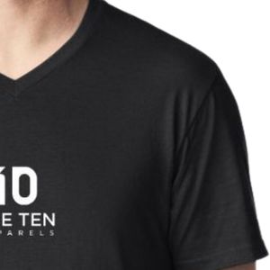 T-shirt pour homme à col en V, noir, léger, doux, respirant, manches courtes, décontracté, basique, mélange de coton, à porter tous les jours, pour la remise en forme - Product Image 4