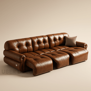 Sofá Reclinable Curvo Moderno Japandi de 3 Plazas Cloudelle de 82 Pulgadas para Sala de Estar - Product Image 5