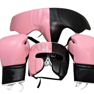 Brand New Custom Made Boxing Set Factory Manufacture Latest Model Pro Punching Leather Boxing Gloves Groin Guard And Head Gear - Product Image 6
