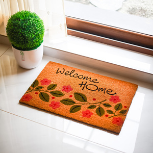 พรมเช็ดเท้าลายดอกไม้ Bloom Welcome Home พร้อมแผ่นรอง PVC พรมปูพื้นทางเข้าลายพิมพ์ดีไซน์เนอร์ ทำจากใยมะพร้าวธรรมชาติ ตกแต่งบ้านสวยงาม - Product Image 2