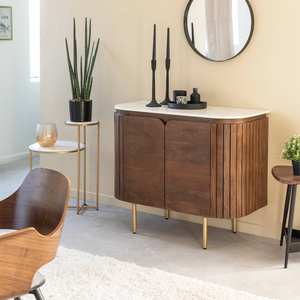 Aparador de mármol Vandana Radiant Neo y madera de mango - Product Image 1