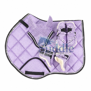 Ensemble de 4 tapis de selle personnalisables pour cavalier western, en tissu pailleté, équipement équestre, ROSE - Product Image 2