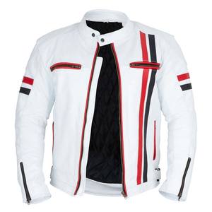 Chaquetas de Motocicleta de Cuero Genuino Blanco para Todas las Temporadas, Diseño OEM de Alta Calidad, Chaquetas de Motocicleta Unisex Impermeables de Cordura Personalizadas - Product Image 1