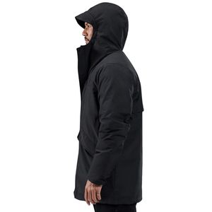 Mens Black <b>Waterproof</b> Hooded <b>Winter</b> <b>Jacket</b> Full Zip Windproof Thermal Outdoor Rainproof Longline Sportswear Coat - Product Image 3