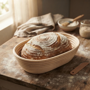 Round Bread Proofing Basket <b>Set</b> Handmade Banneton with Lid for Sourdough Bread <b>Baking</b> Factory Direct Supply - Product Image 6