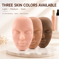 Masque facial réaliste en silicone 3D pour la pratique du maquillage permanent, du microblading, du tatouage des sourcils et des lèvres