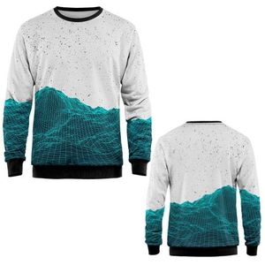 Sudadera de Hombre con Estampado por Sublimación, Cuello Redondo, Corte Regular, Tejido de Punto, Estilo Casual, Patrón de Montaña Azul, Manga Larga para Otoño - Product Image 6