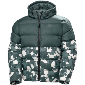 Blouson matelassé à capuche pour homme avec imprimé camouflage, rembourré de duvet, coupe-vent, manteau d'hiver, coupe classique, col montant, fermeture éclair, 2026 - Product Image 3