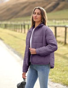 Women's Lightweight <b>Packable</b> Hooded Winter Quilted Puffer <b>Jacket</b> Detachable Sleeves Hat Zipper Closure Waterproof Wool - Product Image 4