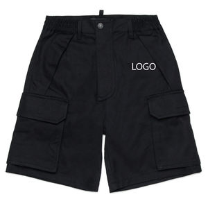 Short cargo moderne pour garçons, design uni avec fermeture à boutons et poches, tissu en mélange de coton et de polyester, léger et respirant - Product Image 1