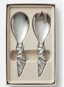 Ensemble cuillère et fourchette modernes en acier inoxydable avec manche au design artistique, finition poli miroir, compatibles lave-vaisselle, pour mariage - Product Image 6
