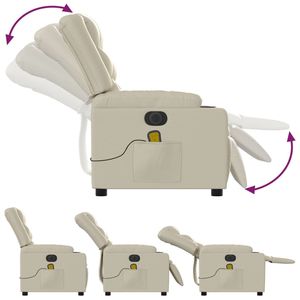 เก้าอี้นวดไฟฟ้าหนังเทียมครีม - Product Image 6