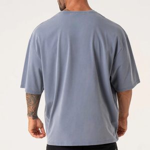 T-shirts pour hommes surdimensionnés avec logo personnalisé, coupe ample, OEM, 100% coton, lavage à l'acide, style rétro vintage, t-shirt hip hop lourd - Product Image 3