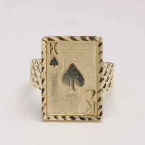 Classic Geometric Cocktail <b>Ring</b> In 9K Solid Real Gold Plated Metal Bezel Setting Unisex Daily Wear Jewelry - Product Image 3