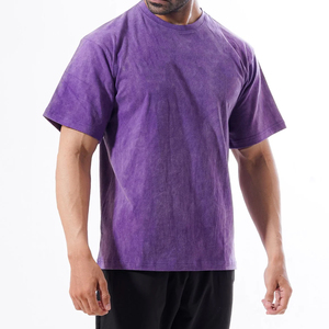 Camiseta Casual de Cuello Redondo 100% Algodón con Diseño Nuevo 2026, Lavado Ácido, Oversize, Patrón Sólido, Personalizable con Logotipo, Color y Empaque a Medida - Product Image 3