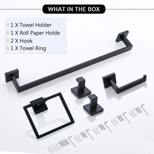Il Set di accessori per il bagno da parete in acciaio inossidabile da 5 pezzi include portasciugamani - Product Image 6