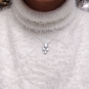 Cadena de diamantes y piedras preciosas en plata de ley 925, collar minimalista hecho a mano para mujer - Product Image 1