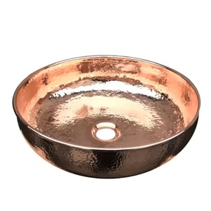 Éviers en cuivre martelé design moderne, écologiques, faciles à nettoyer, sur pied, pour salles de bain, cuisines, hôtels et restaurants – Vente chaude - Product Image 5