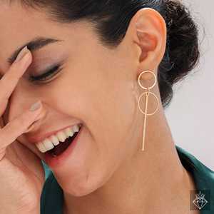 PRAO Antideslustre Chapado en oro Anillo hueco Colgantes Pendientes colgantes de moda - Product Image 1