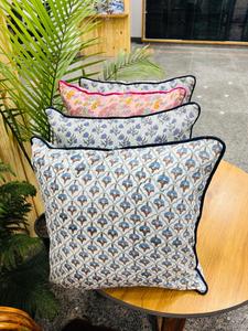 Meilleures Housses de Coussin Décoratives Bohèmes Artisanales 100% Coton de Luxe à Imprimé Indien au Bloc, Motif Floral, Lavables et Personnalisables - Product Image 6