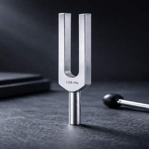 Diapason médical en aluminium 128 Hz avec marteau en caoutchouc, kit de fréquences diagnostiques pour usage hospitalier, examen neurologique et ORL, garantie 3 ans - Product Image 1