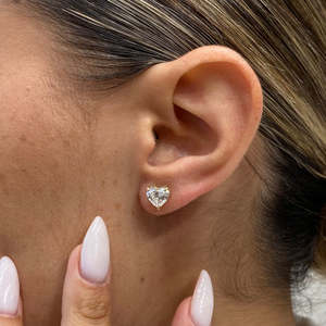 Luxury Heart Shaped Lab Grown Diamond <b>Stud</b> <b>Earrings</b> IGI Certified 3ct Solitaire 10K 14K 18K Yellow Gold Women <b>Fine</b> Ear <b>Studs</b> - Product Image 1