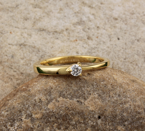 Bague en argent sterling 925 avec sertissage en bézel, pierre précieuse en CZ, pour femmes, minimaliste, plaquée or, branche d'olivier, bijoux fins, mariage, anniversaire - Product Image 2