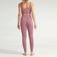 Ensemble de yoga pour femmes de qualité supérieure avec logo personnalisé, sans couture, extensible dans quatre directions, séchage rapide, tenue de sport, soutien-gorge de sport, leggings
