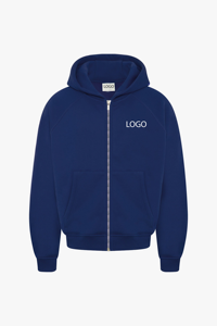Sweat-shirt à capuche bleu marine pour homme avec logo personnalisé et pantalon assorti, ensemble de survêtement OEM ODM, vêtements en gros - Product Image 4