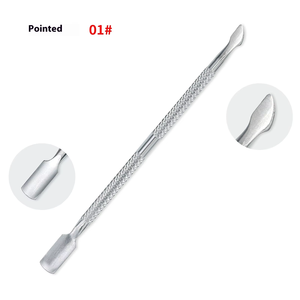 Double-ended Curved Stainless Steel Finger Manicure Cuticle Pusher Nail Art Spoon <b>Remover</b> Custom Beauty <b>Tool</b> Wide Jaw Opening - Product Image 2