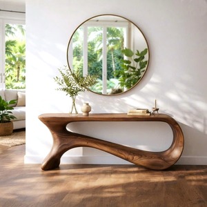 Table console artisanale moderne de luxe en bois massif, écologique, durable, de haute qualité, pour salon, chambre, hall d'hôtel - Product Image 1