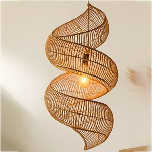 Lámparas de Techo de Ratán con Forma de Concha, las Más Vendidas, Pantallas para Lámparas de Decoración de Sala de Estar, Lámparas Colgantes y de Araña de Vietnam - Product Image 1