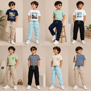 Pantalones Cargo de Sarga con 6 Bolsillos para Niños, Venta al por Mayor, Lote de Ropa Infantil de Bangladesh, Prendas Sobrantes, Envío Inmediato, OEM a Granel - Product Image 1