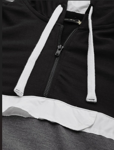Sweat-shirt décontracté pour femme à blocs de couleur, à manches longues, avec fermeture éclair sur le devant, style automne, en mélange de coton tricoté, design respirant - Product Image 6