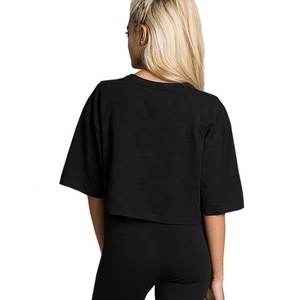 Camisetas de Mujer con Logotipo Bordado Personalizado, Transpirables, de Manga Caída, con Rayas, Cuello Redondo, para Verano, Gran Venta - Product Image 4
