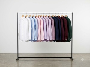 Unisex Light Blue Long Sleeve Button <b>Down</b> Shirt with Dark Gray <b>Trousers</b> and Brown Belt 3HTH HH89-OEM-TSHIRT-2026 - Product Image 2