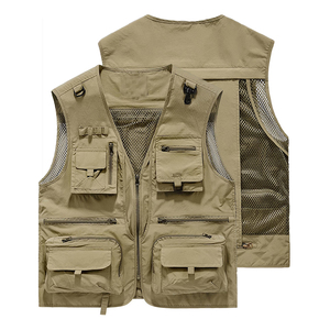 Chaleco de pesca de malla de la mejor calidad para adultos, sin mangas, con cremallera, transpirable, para pesca al aire libre, con diseño y talla personalizados. - Product Image 1