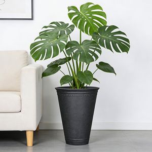 Vaso Alto Asti Nero 41 cm (L) x 51 cm (A) - Fioriera in Resina 100% Riciclata - Product Image 5