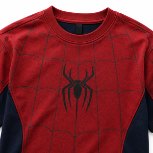 Camiseta Oversize para Hombre con Diseño de Telaraña, Logotipo Personalizado, Roja y Negra, Manga Corta, Estilo Urbano, Impresión por Sublimación - Product Image 6