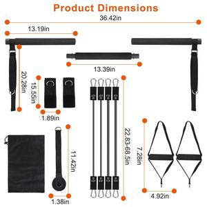 Kit de Barra de Tonificación Multifuncional para Pilates y Yoga, Bandas de Resistencia de 180 LBS para Ejercicio de Cuerpo Completo, Accesorios Premium para Pilates - Product Image 3
