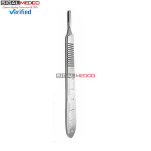 Ciseaux chirurgicaux manuels professionnels pour sutures, manche de scalpel de 4,5 pouces # 4 lames chirurgicales stériles en acier inoxydable - Product Image 4