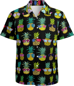 Camisa de hombre con cuello abierto, manga corta, estampado tropical hawaiano, informal, con botones, para playa, verano, colorida, top de verano para hombre - Product Image 3