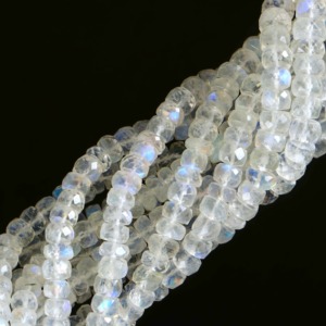 Natural <b>Rainbow</b> Moonstone Rondelle Beads Wholesale Bulk 4MM 6.5MM Faceted Moonstone Gemstone Beads For Jewelry Making Supplies - Product Image 2